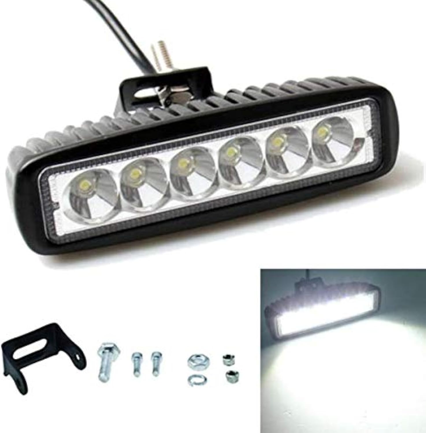 Eagle Lights Elite Series 6" Light Bar for Harley Davidson Softail and Dyna Models - Flood Pattern