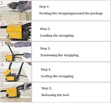 Manual Steel Strapping Machine, Sealless Design with Anti-Slip Handle, Adjustable Cut Strap, 13-19mm Width for Secure Steel Strapping and Bundling