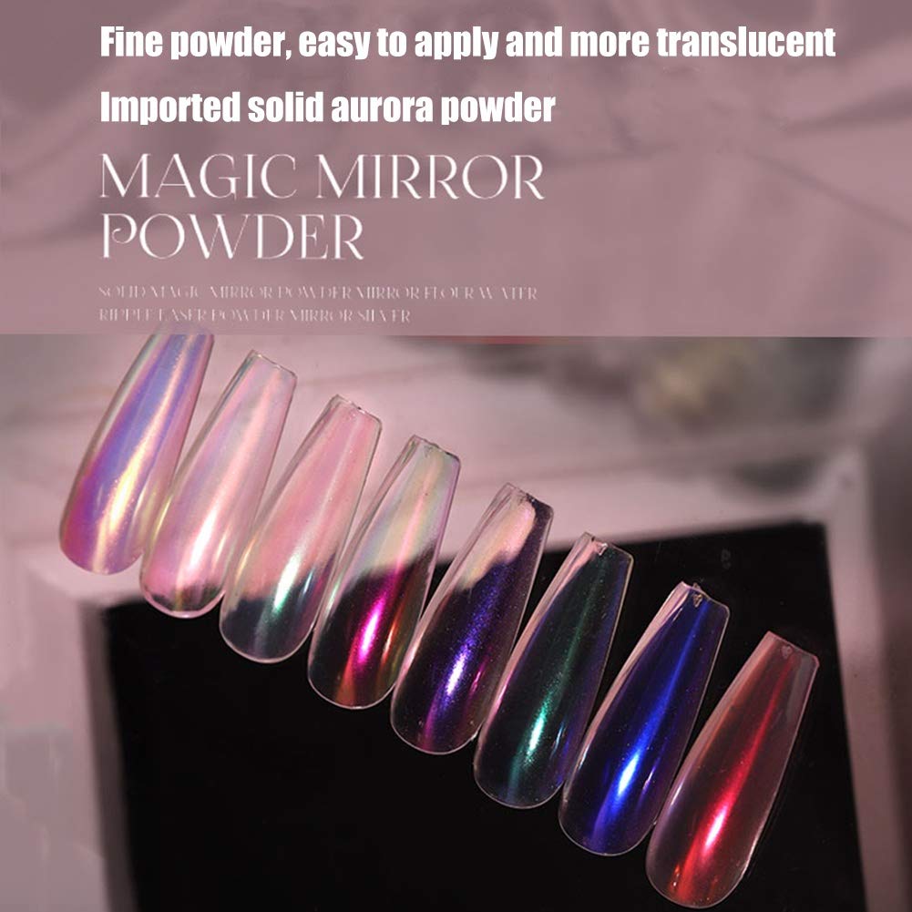 Ofanyia Transparent Aurora Effect Nail Art Glitter 12Colors Set Long Lasting Pigment Soild Powder Manicure Nail Art Decoration Glitter : Beauty & Personal Care