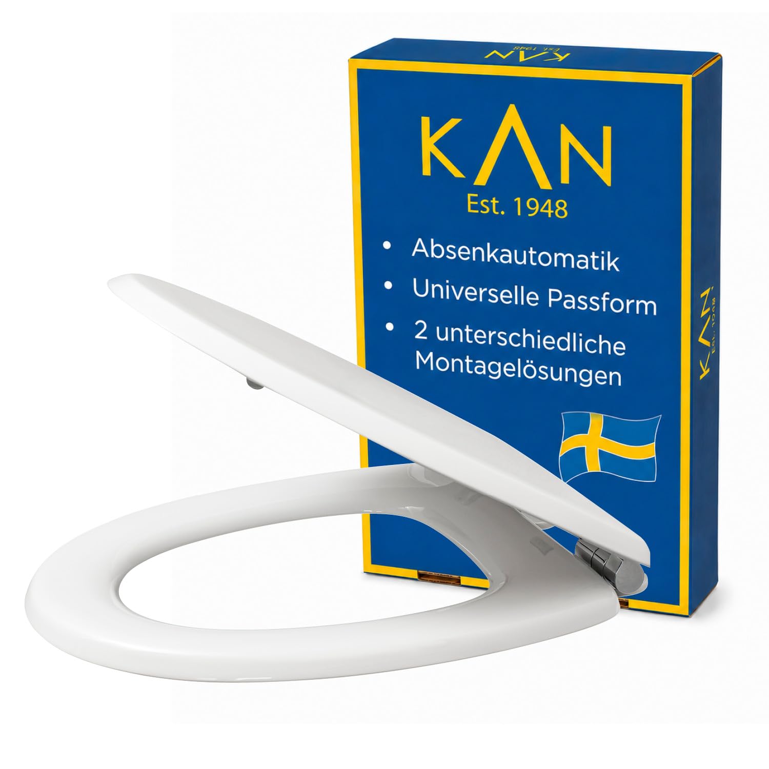 Kan Stockholm Universal Shape drewno formowane / wolnoopadające/drewno/zdejmowane/mocowanie od góry/2 różne rozwiązania montażowe/owalne, uniwersalne dopasowanie