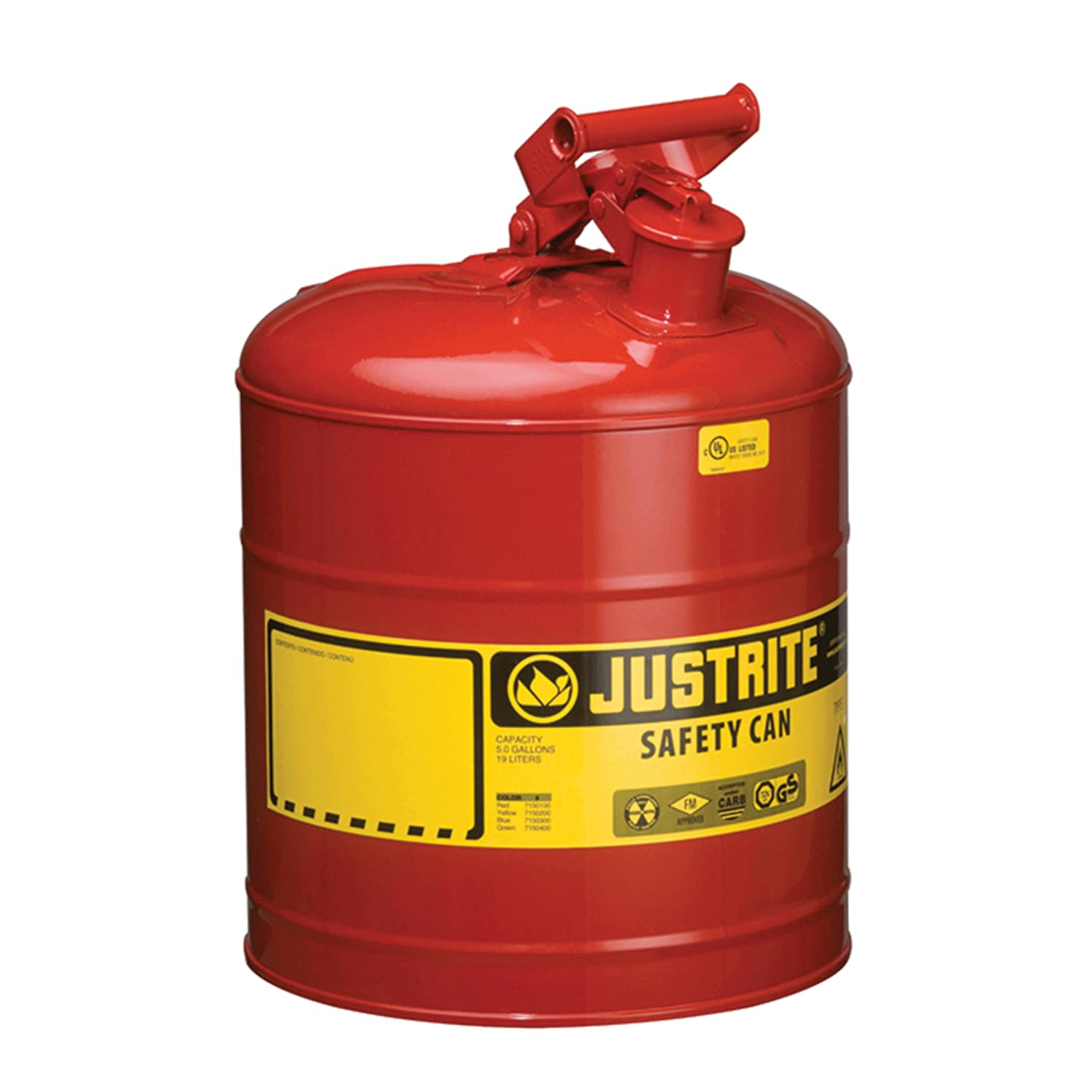 Type 1 Safety Container for Industrial Use, Job Sites, Workshops - 5-Gallon Galvanized Steel Storage Canister - FM Approved, UL/ULC Listed, OSHA and NFPA Compliant - Pack of 4