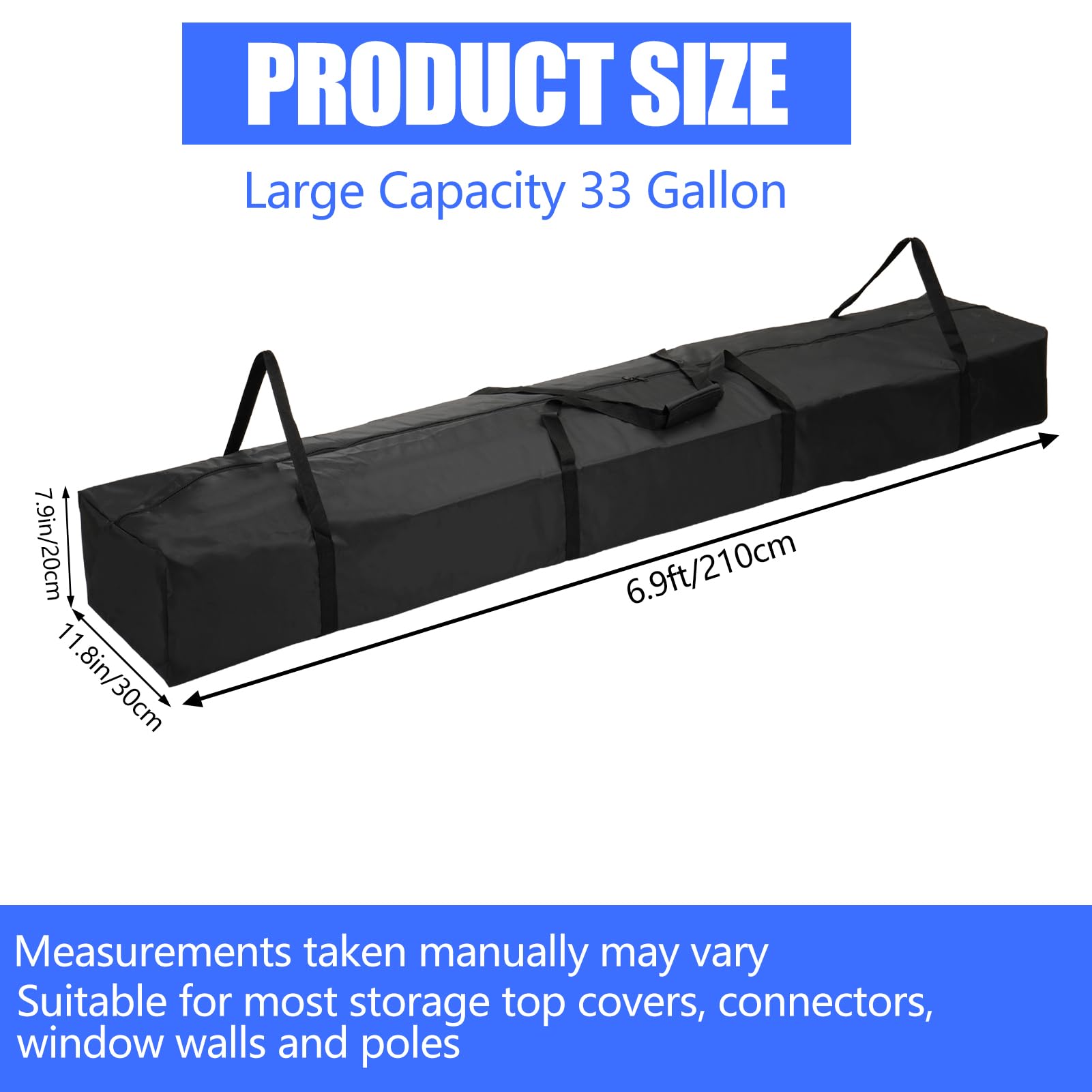 YEXEXINM Tragbare Zeltstangentasche 210 x 30 x 20 cm, wasserdichte Multifunktional Camping Aufbewahrungstasche für Zeltstangen Tragbare Tasche für Angelruten Wohnwagen und Markisen