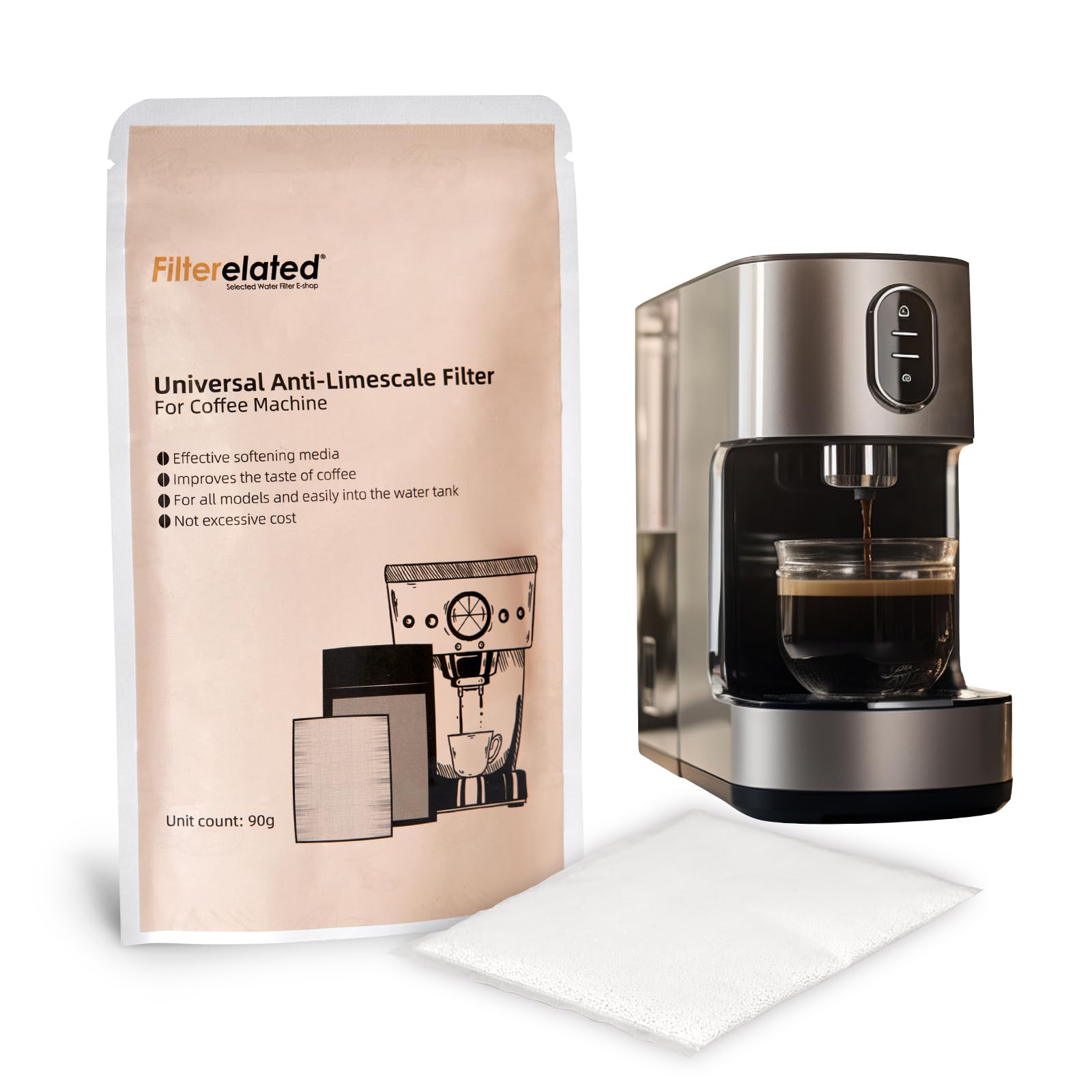 Softballs Anti-Limescale Filter Bag for Coffee Maker Water Filters Descaling Water Softener Balls Prevent The Formation of Limestone Water 90g per Pack (1)
