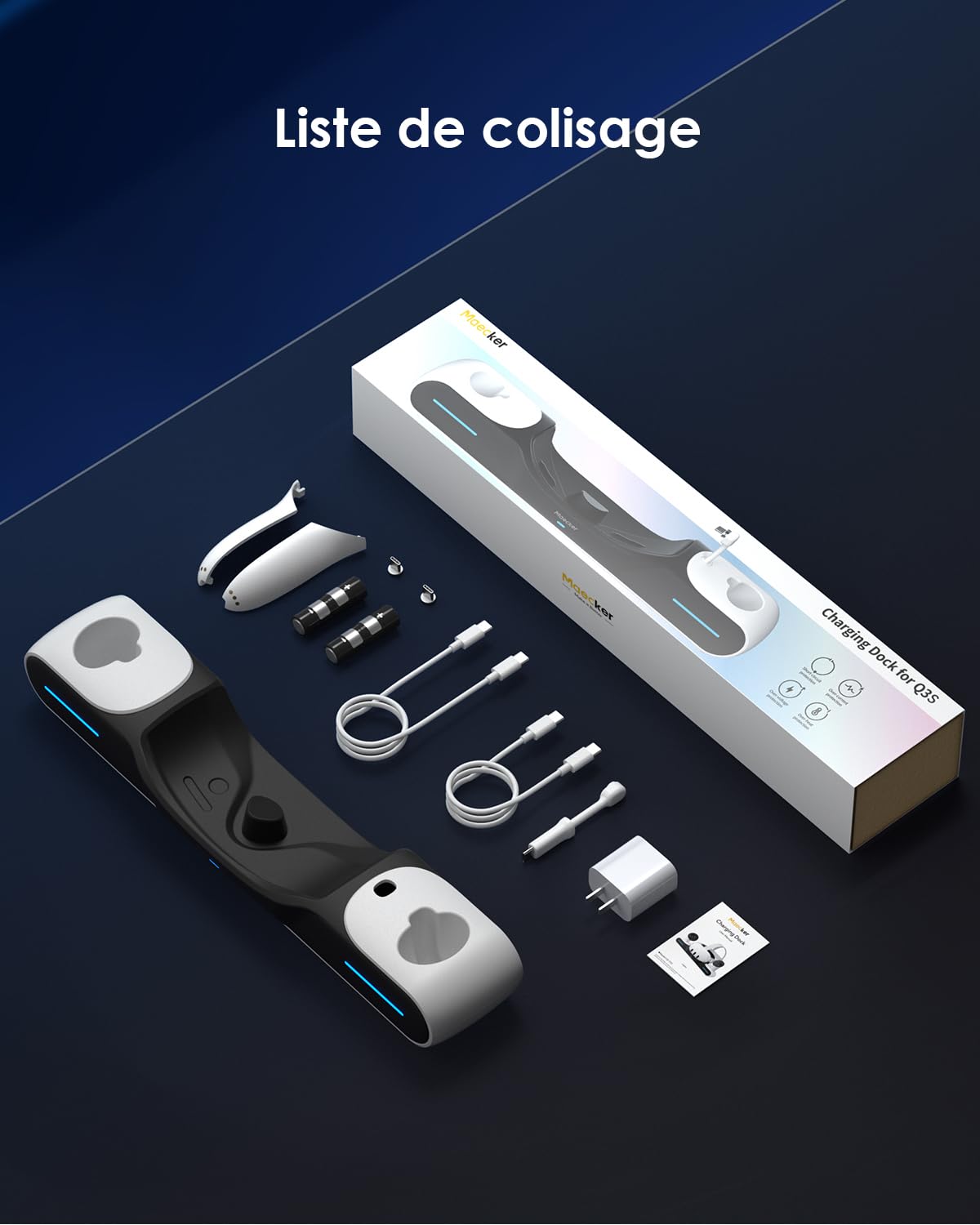 Station de Charge pour Quest 3/3S Accessoires Support de Charge