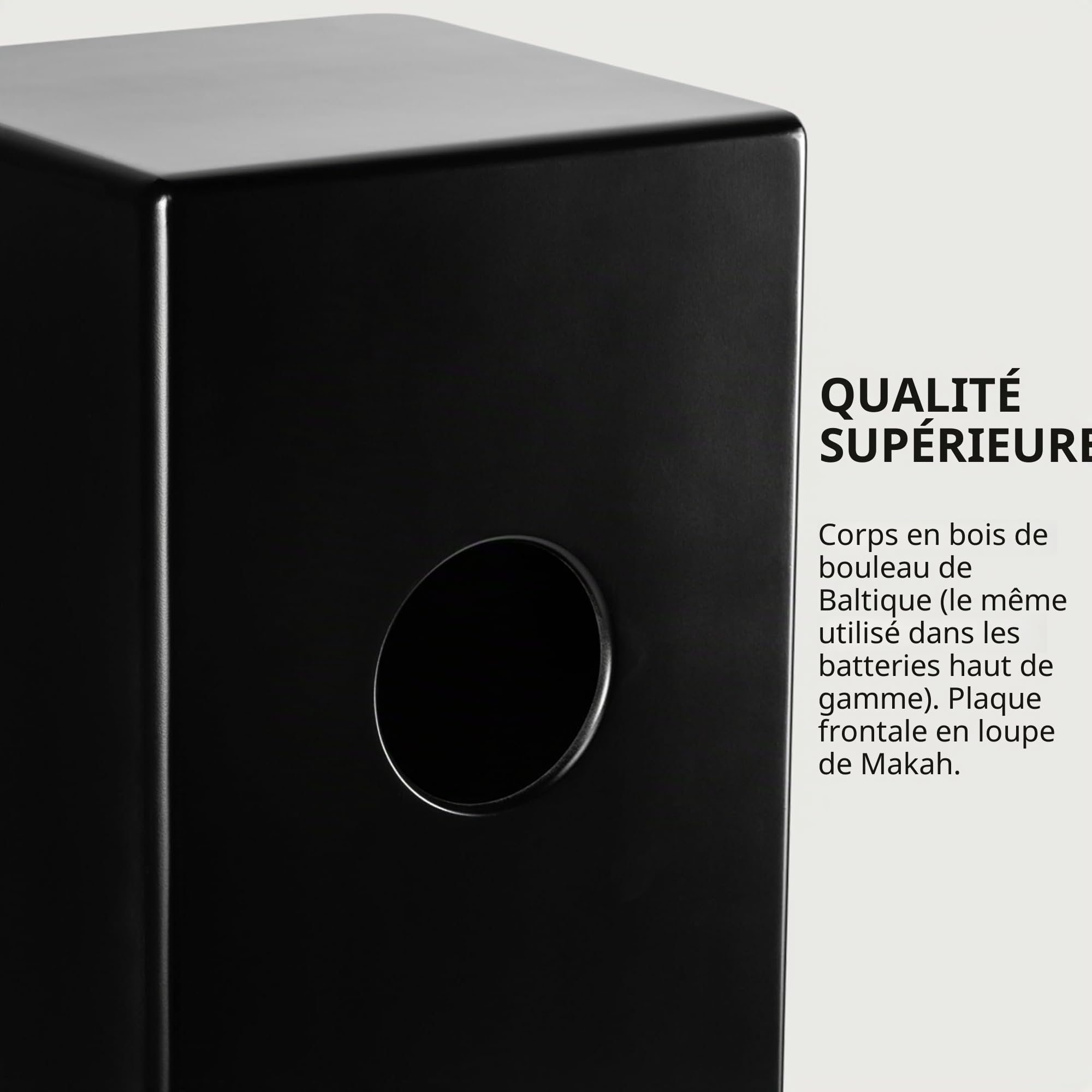 Meinl Percussion Pickup Woodcraft Cajon - Grande drum box avec micro, sons de caisse claire et basses - Surface de jeu en ronce makah (PWCP100MB)