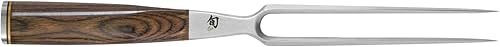 Shun Premier - Tenedor de talla de dos puntas rebanar y tallar asados jamón y aves de corral con un tenedor de talla constante acero inoxidable 65in