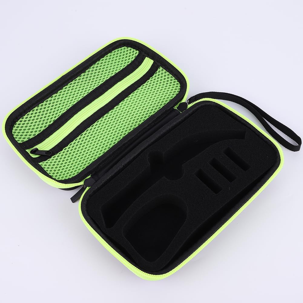 Custodia da viaggio per rasoio elettrico da viaggio, borsa portatile per Philips OneBlade Pro e accessori, Nero e verde, 195x120x58mm/7.68x4.72x2.28inch, casual