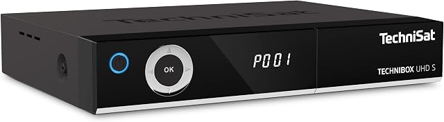 TechniSat TECHNIBOX UHD S - Odbiornik 4K Sat z podwójnym tunerem (DVB-S / DVB-S2, sterowanie głosowe Alexa, Smart TV, sterowanie aplikacją, funkcja nagrywania PVR, WLAN, LAN, CI +, USB 3.0) czarny