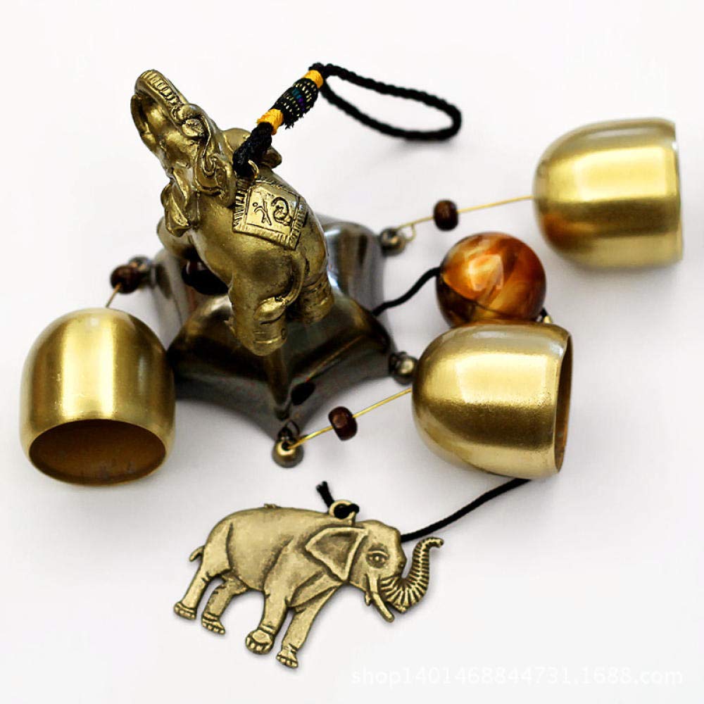 Esquisite Life Wind Chimes,Wind Level An Fugui Bell 1 Layer 3 Bell Brass Wind Chime Creative Decoration Hanging Jewelry Gift, J