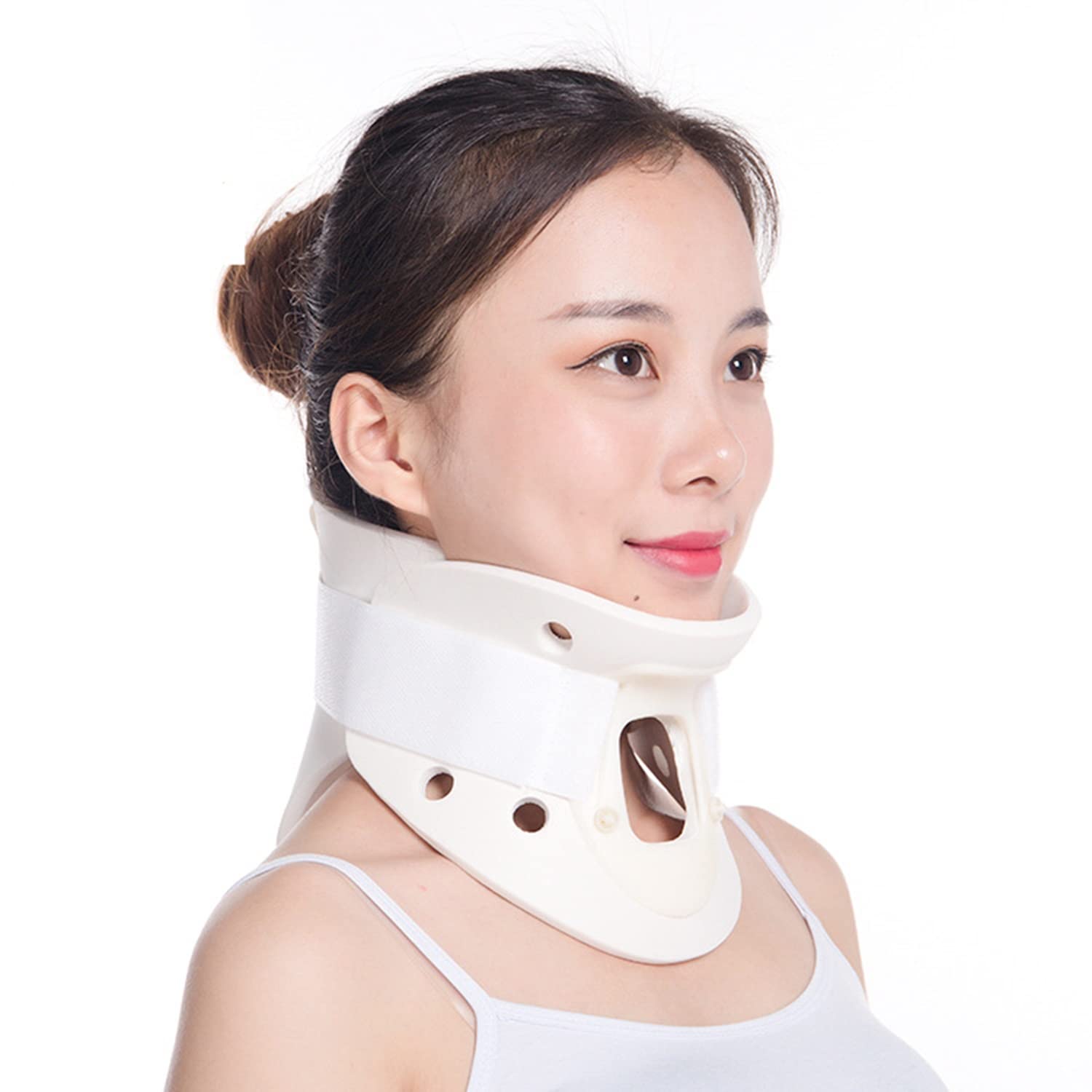 GUNEL Verstellbarer Halskrause, Halsdehner, Halsband, Zuggerät, Halskrause, weiche Halsstütze zur Linderung von Wirbeln, Nackenschmerzen (Size : S)