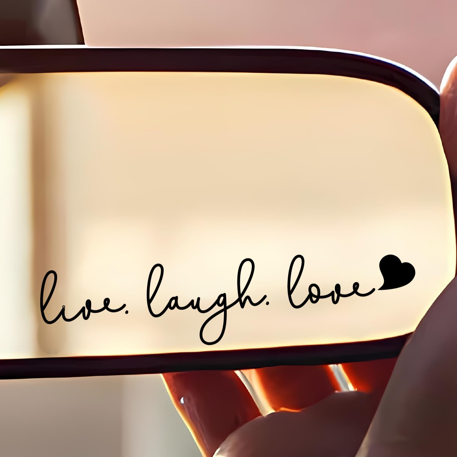 3X Live Laugh Love Car Decals, Rearview Mirror Decal, Car Mirror Accessories, Rearview Mirror Accessories, Laptop Decals, Mirror Decals, Car Stickers and Decals, Car Accessories for Women (Black)