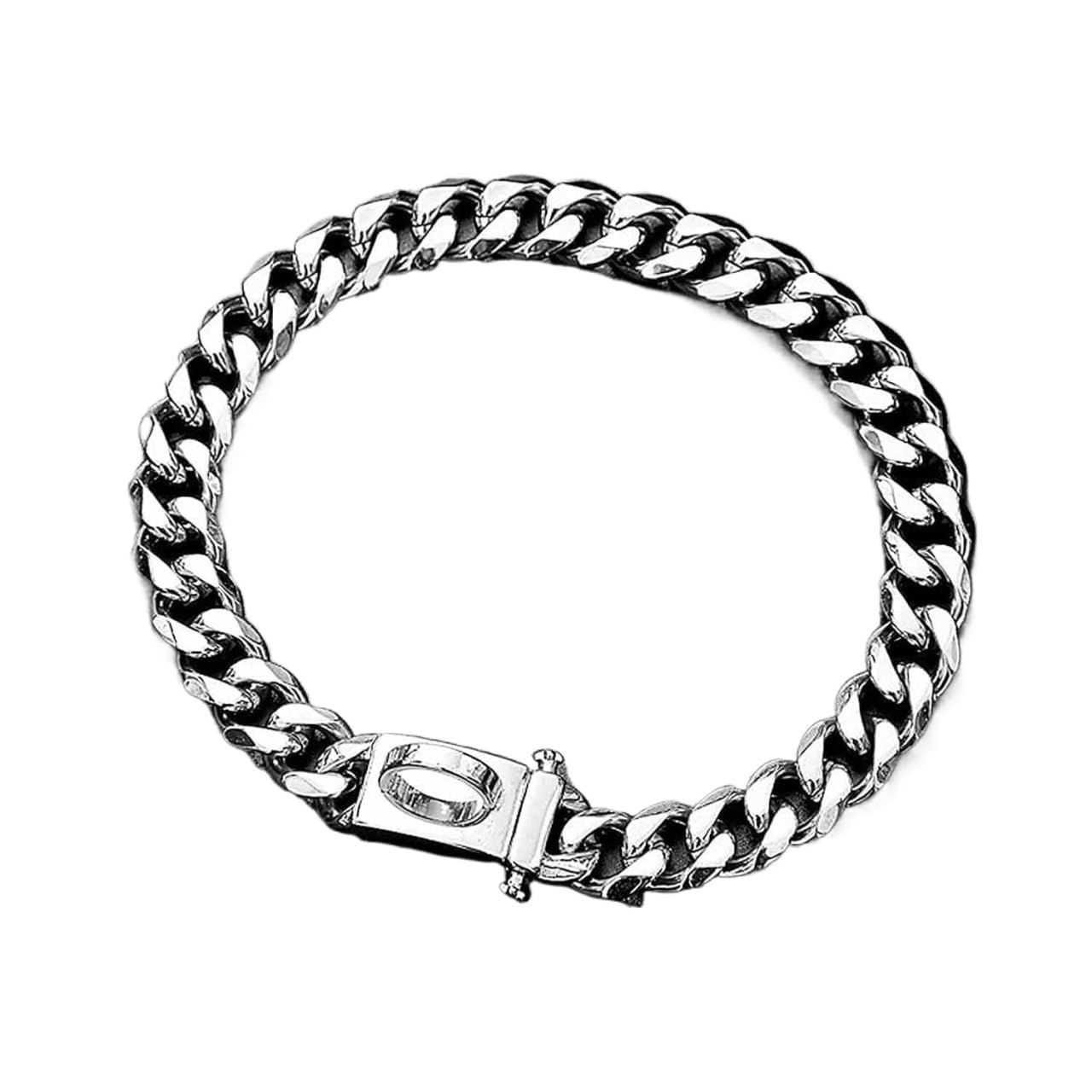 Collar de Cadena para Perro, Resistente al Agua, de Acero y Metal, básico, para Cachorros pequeños, medianos y Grandes (Dorado Gradual, 45 cm) (Plata, 66 cm)