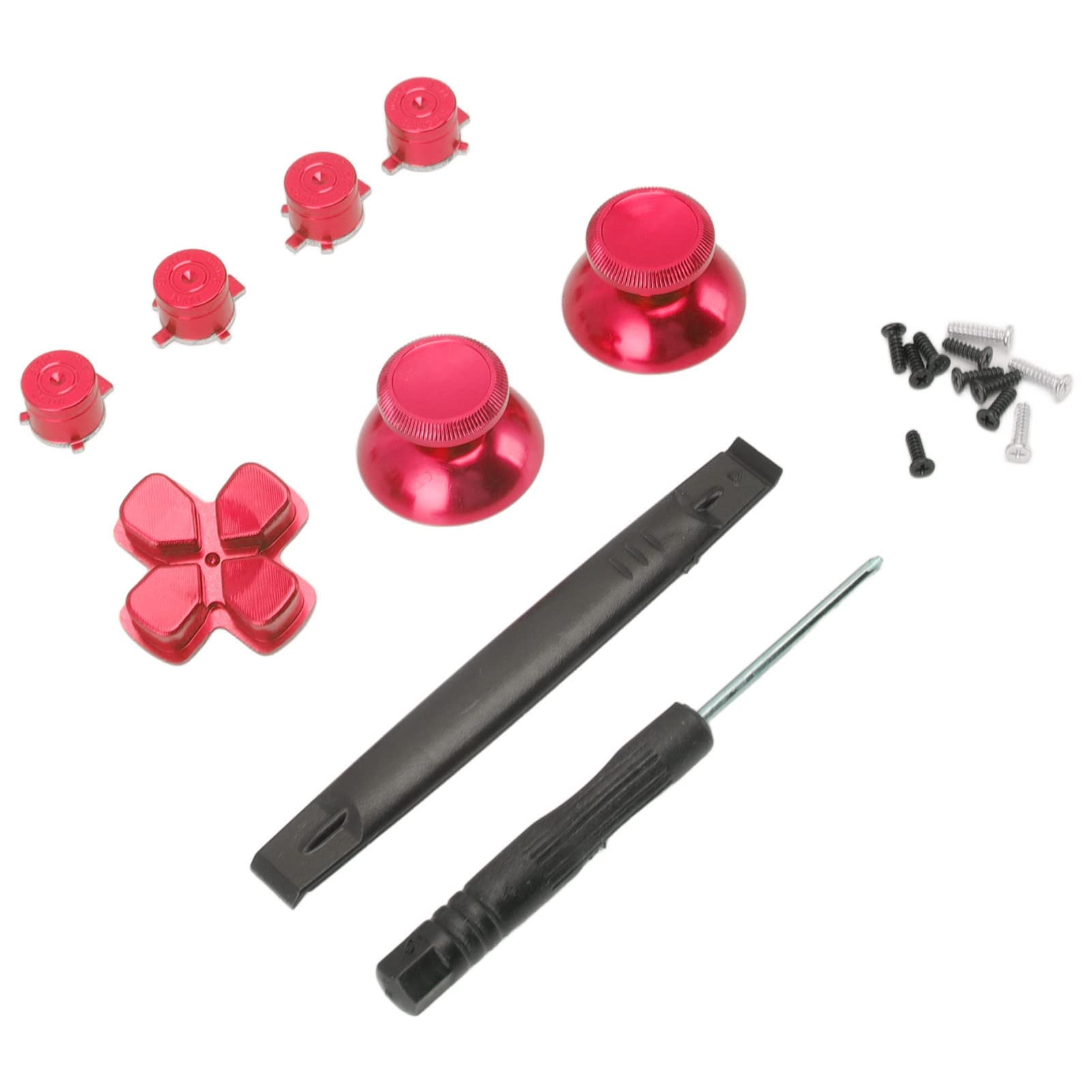 D-Pad Replacement Kits Aluminum Alloy Comfortable Concave & Convex Design Game Controller Button Repair Kit for Game Controller (Red)-image-44