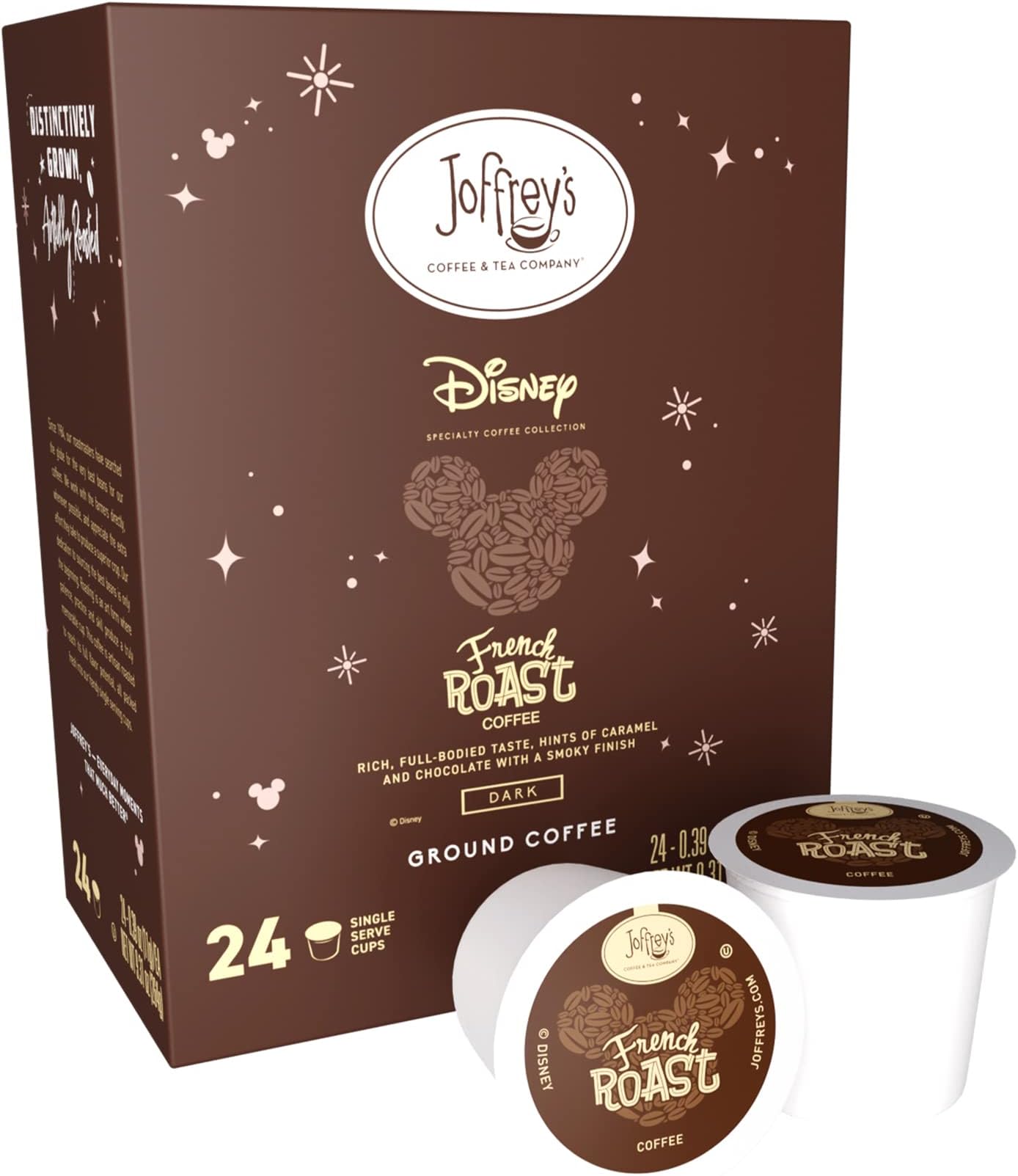 Joffrey's Coffee - Disney French Roast Blend, Artisan Dark Roast, Arabica Coffee Beans, Full-Bodied Blend, Hints of Caramel & Chocolate, 2.0 Compatible (Single Serve, 24 Count)
