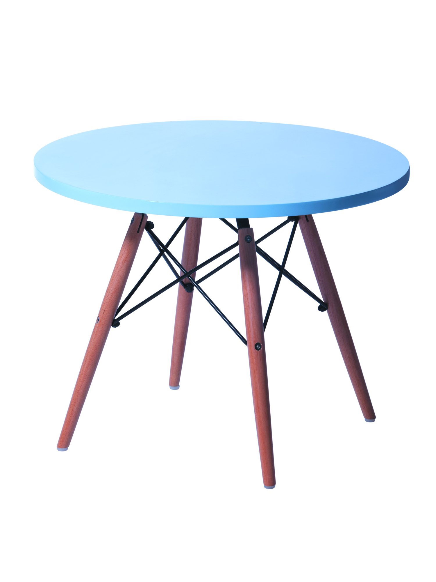 KPWT-500-BL EAME Style Kids Table Black, 18.5" Height, 24" Width, 24" Length, Blue