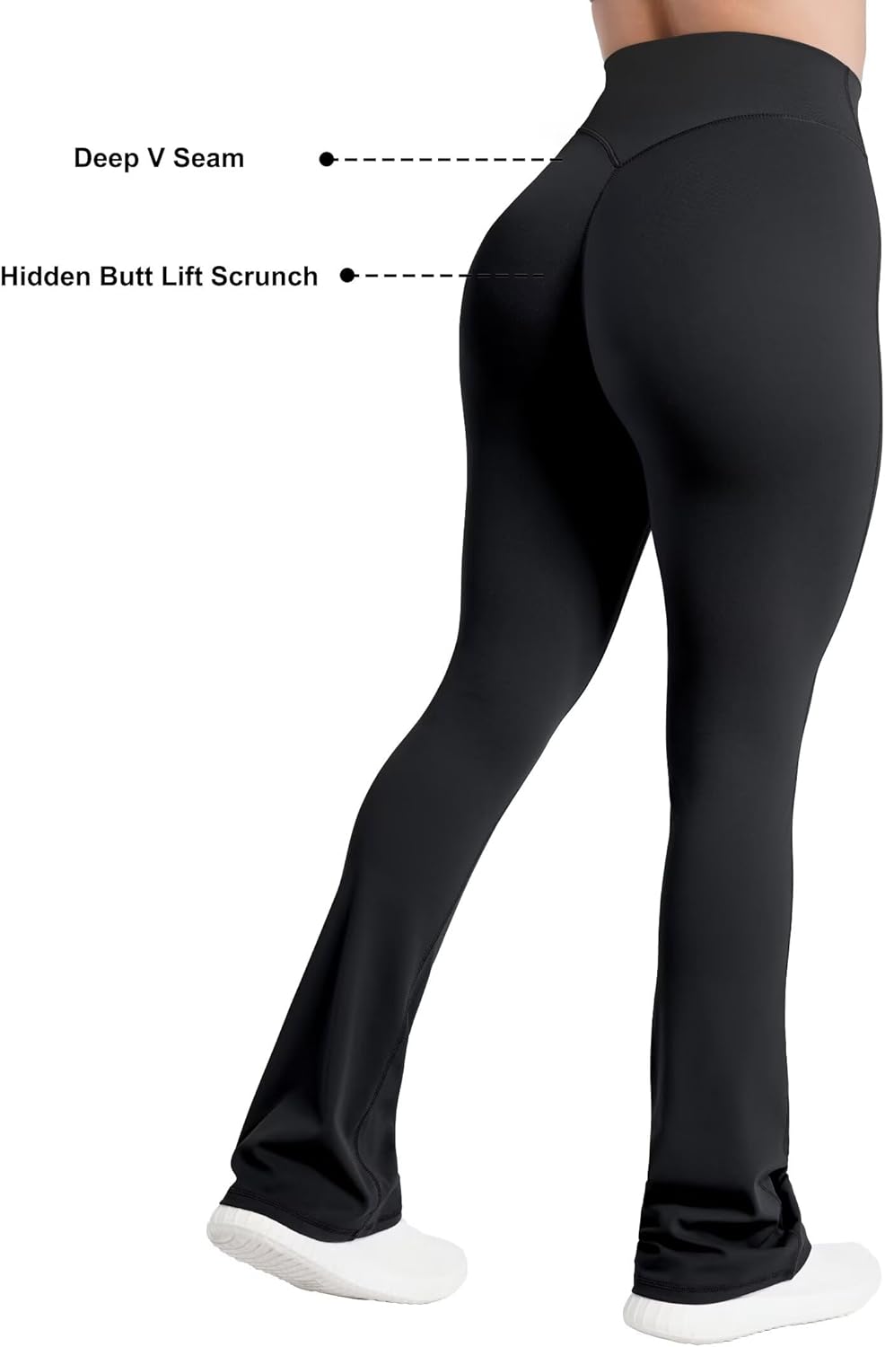Sunzel Hidden Butt Lifting Scrunch Flare Leggings for Women No Front Seam Crossover Tummy Control Mini Flared Yoga Pants - Image 4