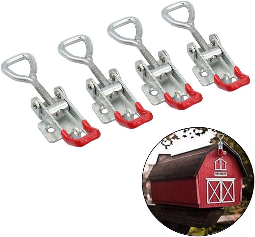 🔥 Cаѕhbасk uр tо 70% Tanice 4PCS Adjustable Toggle Clamp 180kg 400Lbs Holding Capacity Hasp Clamp Steel Latch Catch Clip Pull Action Latch for Tool Boxes, Trunk, Cases