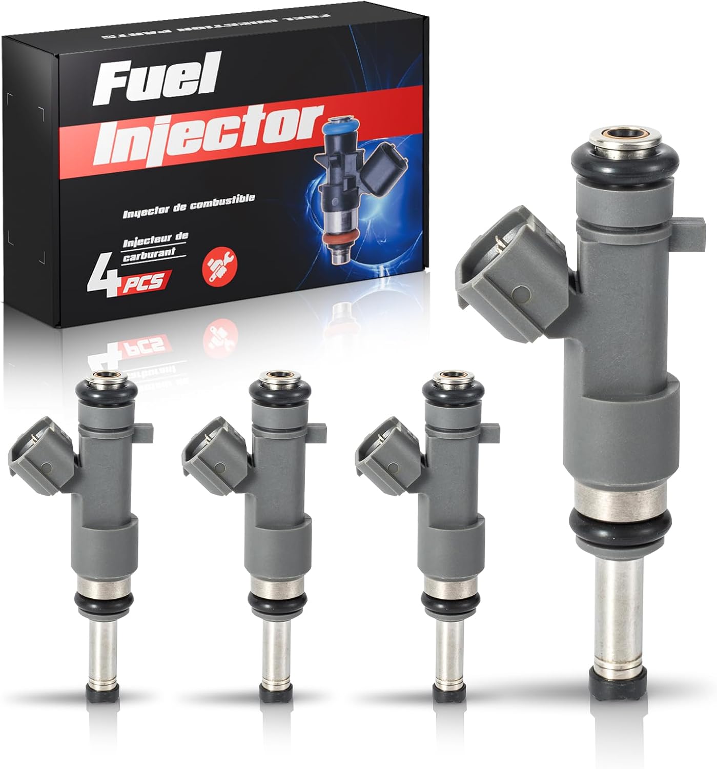 ENA Fuel Injector for FJ744 16600-EA00A 16600EA000 Set of 4 Compatible with Nissan Frontier 2005-2008 2009 2010 2011 2012 2013 2014 2015 2016 2017 2018 2019, NP300 2020, X-Trail 2005 2006 L4 2.5L