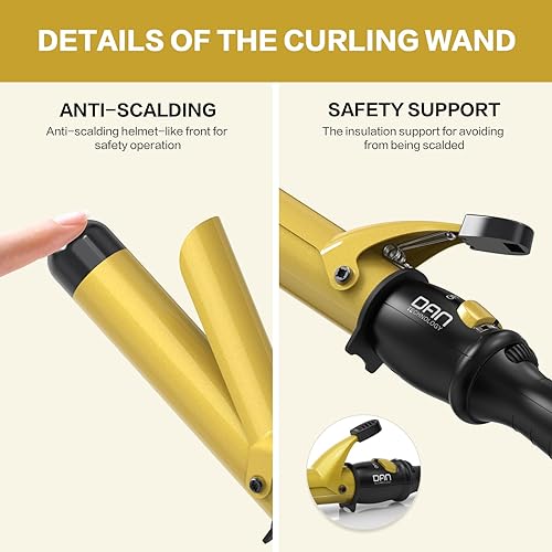 Miniatura 10 de DAN Technology Rizador de pelo cónico de 34-1 14 pulgadas, rizador de pelo de cerámica turmalina, rizador de pelo de doble voltaje, herramienta de