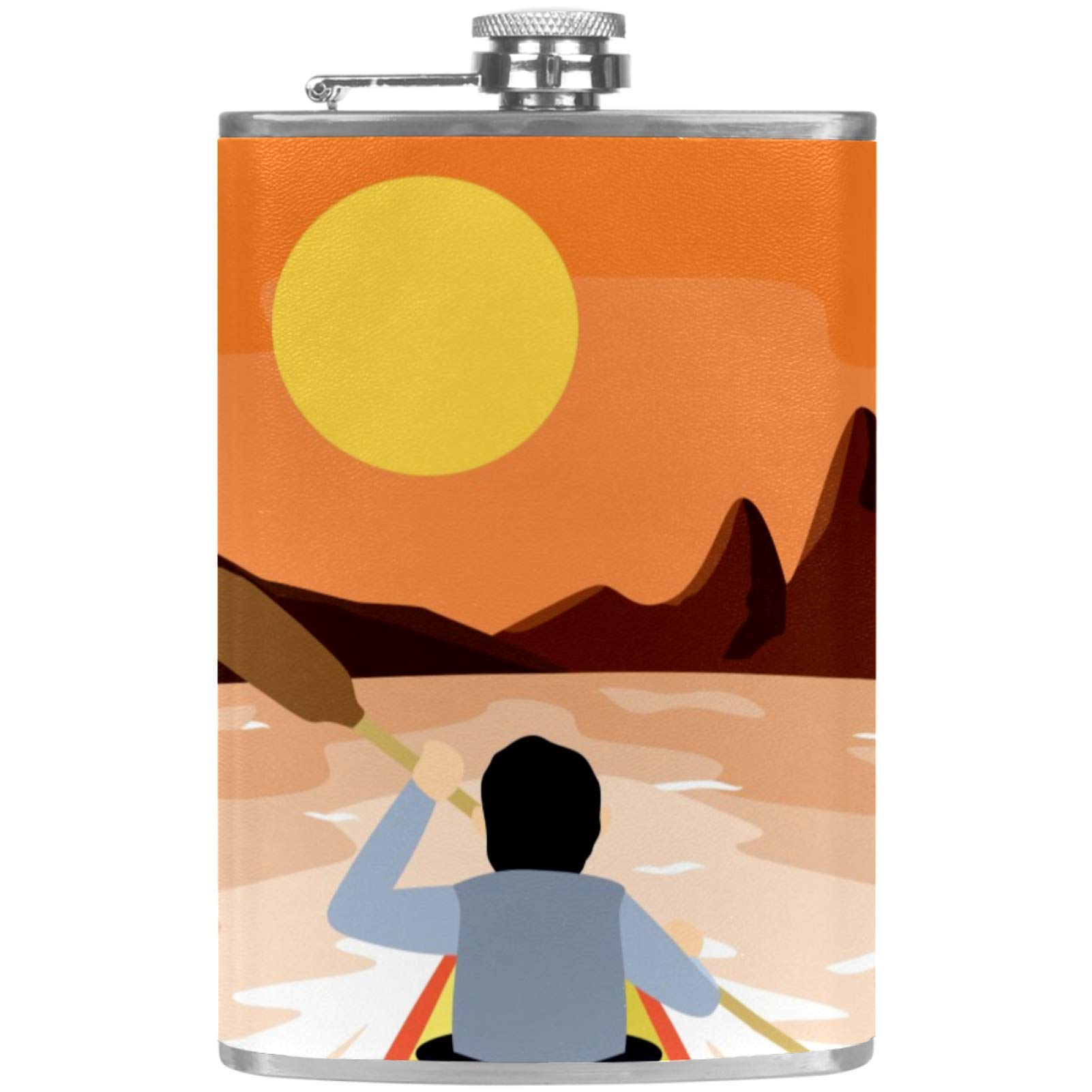 Flasque à whisky en cuir avec entonnoir pour le camping