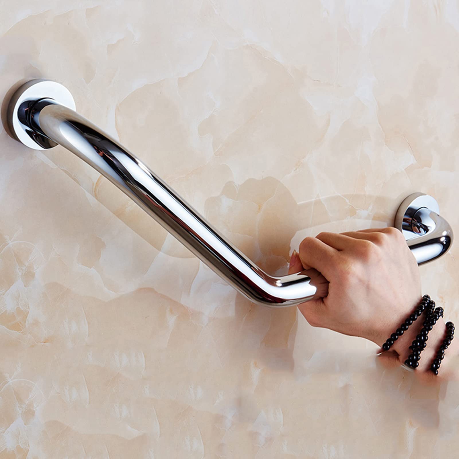 Maniglione di Supporto per Doccia in Acciaio Inox per Bagno, corrimano di Sicurezza per l'equilibrio - Adatto a Persone con disabilità, Anziani, infortunati, Anziani.