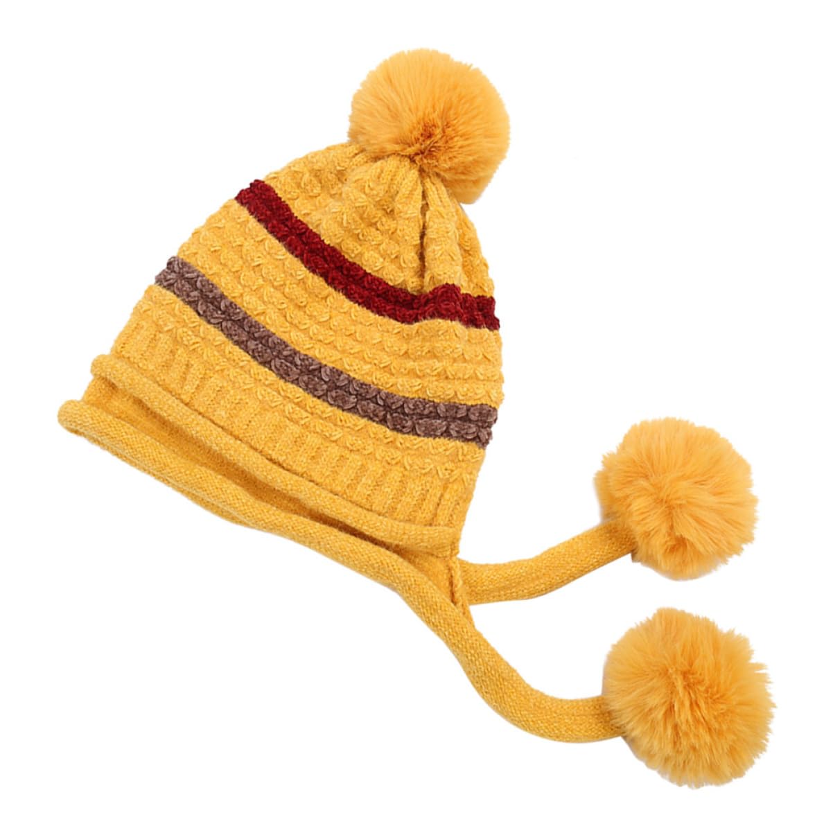 LIFKOME 2piezas Gorro De Lana Para Mujer y Cómodo Para Esquí y Actividades Al Aire Invierno Color Amarillo