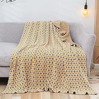 SHADDOCK Throw Blanket Ultra Soft Natural Knitted Blanket Lightweight Knitted Throw Blanket Decorative Woven Blanket with Geometric Pattern for Travel, Couch, Bed, Sofa, 130x160cm(A)
