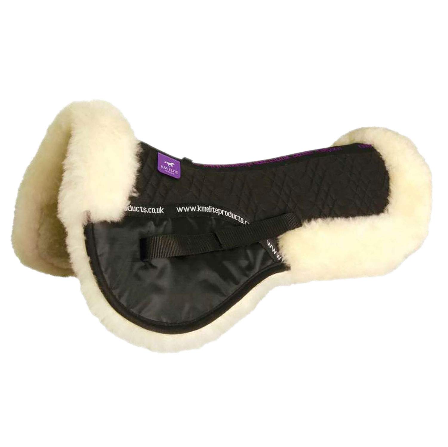KM Elite High Wither Half Pad - Spine Free (Black/Natural, Medium)