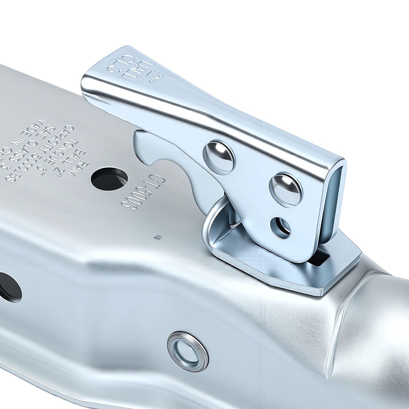Akozon Acoplador de Lengüeta de Remolque Recto, Conector de Enganche de Capacidad de 5000 LB con Pasador de Bloqueo para Bola de 2 Pulgadas y Canal de 3 Pulgadas, Se Adapta a Remolques