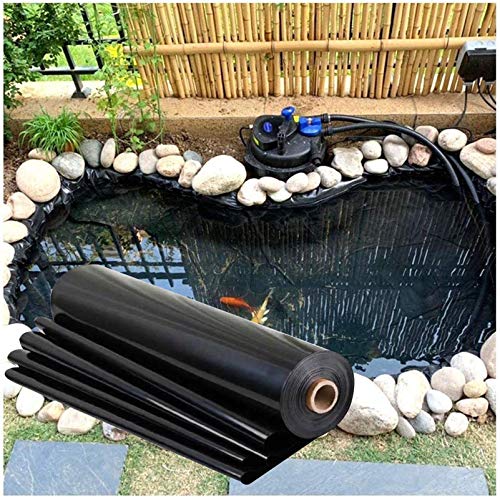 Revestimiento para Estanques Revestimiento de estanque pequeño, revestimiento de estanque de HDPE negro de pieles de estanque para cascada, estanques de peces, fuente de jardín (0,2 mm / 0,3 mm de g Cover