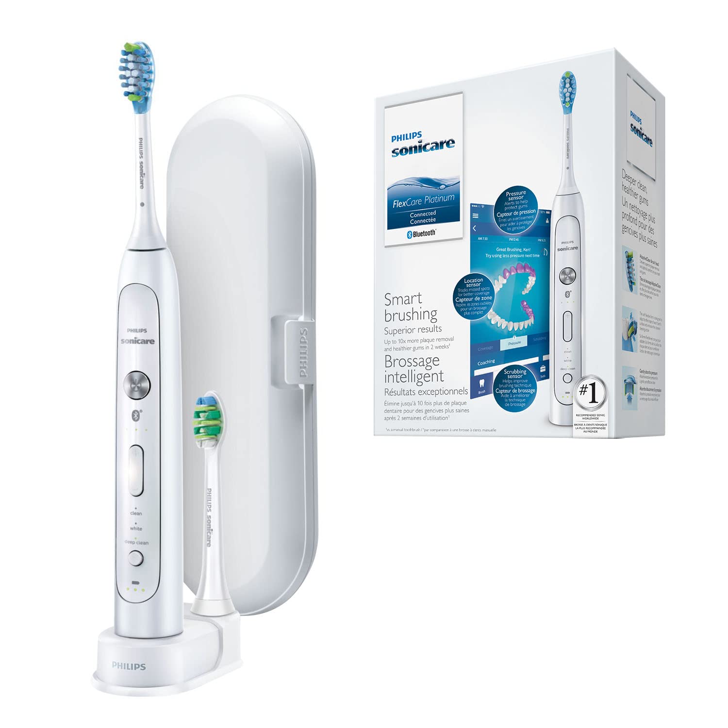 Philips hx9192/01 szczoteczka do zębów dla dorosłych z możliwością ponownego ładowania, biała szczoteczka do zębów do elektrycznej szczoteczki do zębów (AC/akumulator, wbudowany, 110 – 220, litowo-jonowa, 1 sztuka (S), 2 sztuki (S))