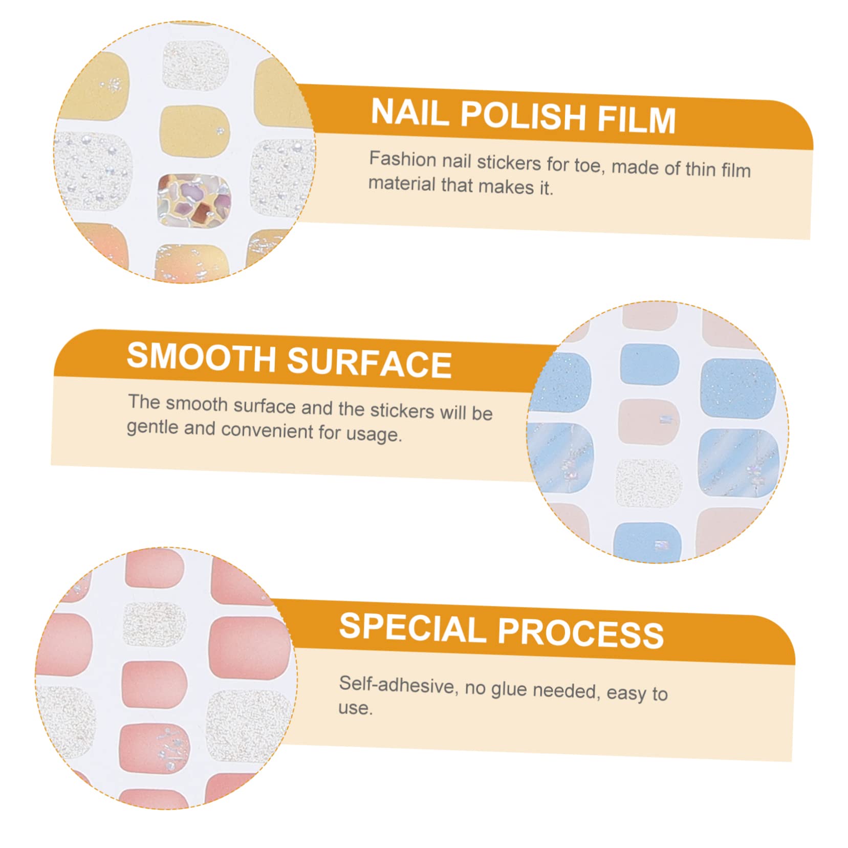 5 Set Adesivi Per Unghie Autoadesivi Decorativi Per Unghie Dei Facili Applicare Per Manicure Te Per Donne E Amiche 8 Fogli*5