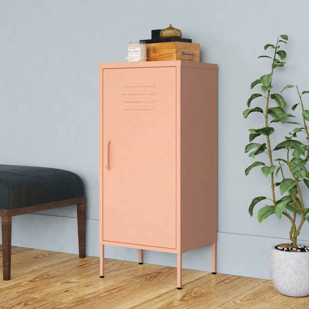 Lagerschrank Rosa 42,5x35x101,5 cm Stahl Büro-Stauschrank Wohnzimmerschrank Möbel für das Wohnzimmer Geeignet für Wohnzimmer, Schlafzimmer, Büro