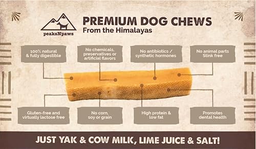 Miniatura 2 de Masticables prémium de queso de yak del Himalaya para perros, delicia de masticadores agresivos, tamaño grande, paquete de 3 unidades, sin granos,