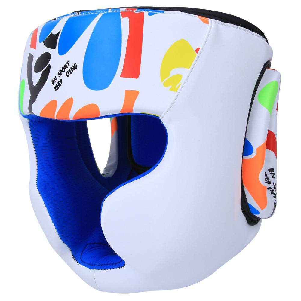 Tbest Casco da Boxe, Casco da Allenamento per Taekwondo Casco da Boxe per Bambini(Bianca) Attrezzatura sportiva per bambini Accessori Per Modelli Di Auto