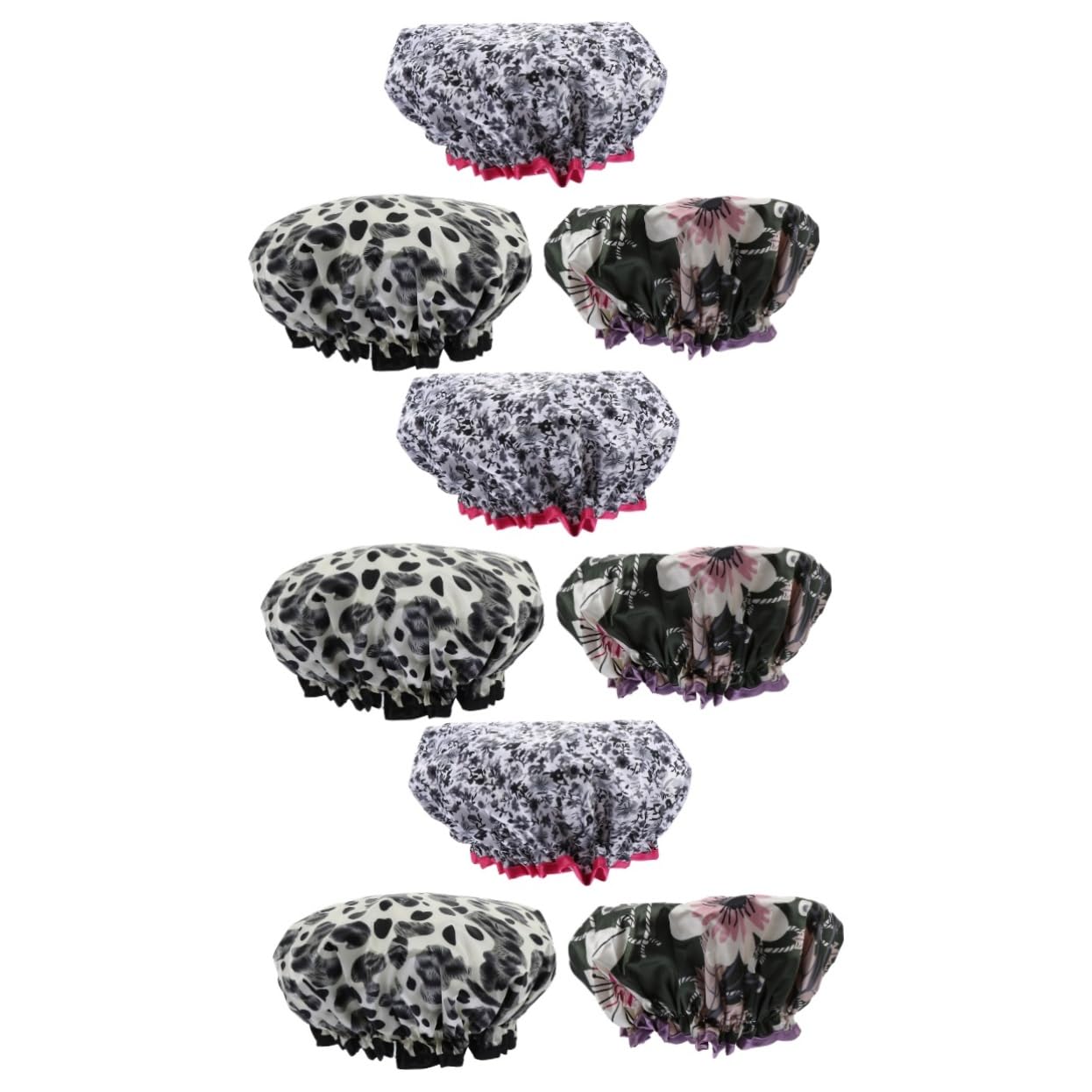FRCOLOR Juego De 3 Gorros De Ducha De Satén Elásticos Para Mujer Material Peva Talla Única. 3 Unidades.