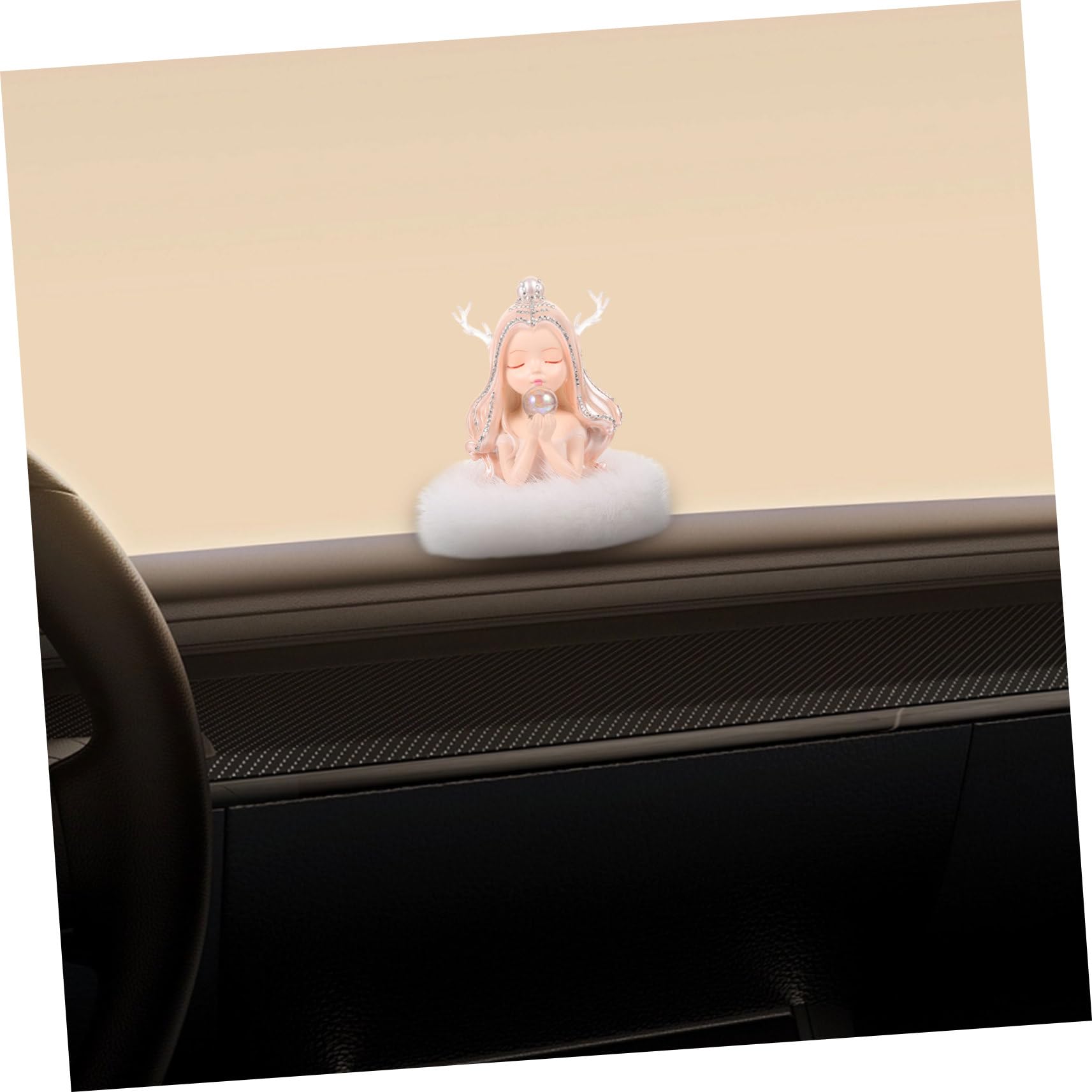 ULTECHNOVO Profumatore Auto in Resina a Forma di Angelo Base Abbinata, Decorazione Elegante per Interni Auto, Facile da Mantenere e Rinfresca L'aria