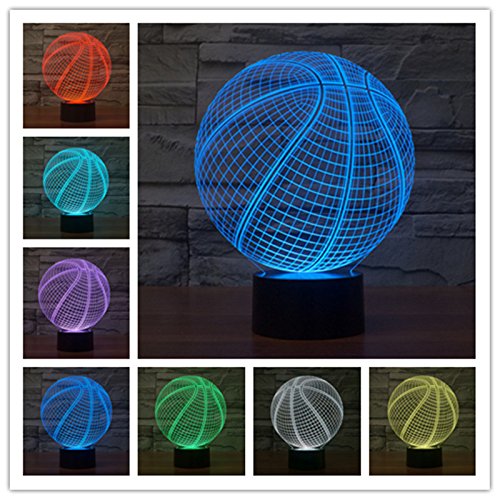 YANGHX FUGEST 3D Illusion Lamp Sport Basketball Modern led Touch lamp Desk Light (Color: Multicolor)