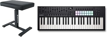 Audiosavings Bundle Novation LAUNCHKEY 49 MK4 49-Key USB MIDI Ableton Live Keyboard Controller Bundle with Rockville AIR-BENCH Keyboard/Piano Bench Chair Hydraulic Air Lift+Comfy Padding 2 Items