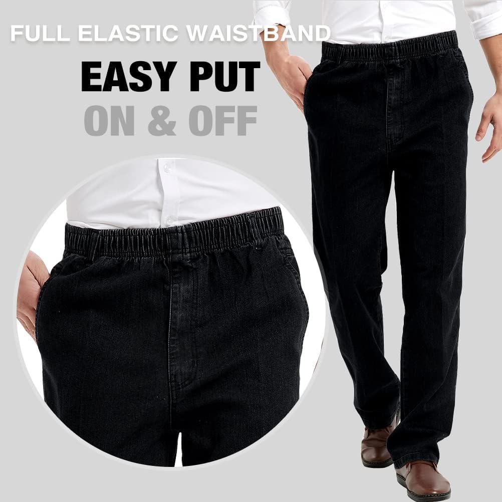 IDEALSANXUN Men’s Elastic Waist Jeans