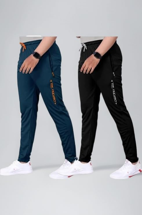 - Men Combo Track Pant with Lycra Elastic Jogger Suitable for Active Wear, Jogger Yoga Wear, Sports (Pack of 2)