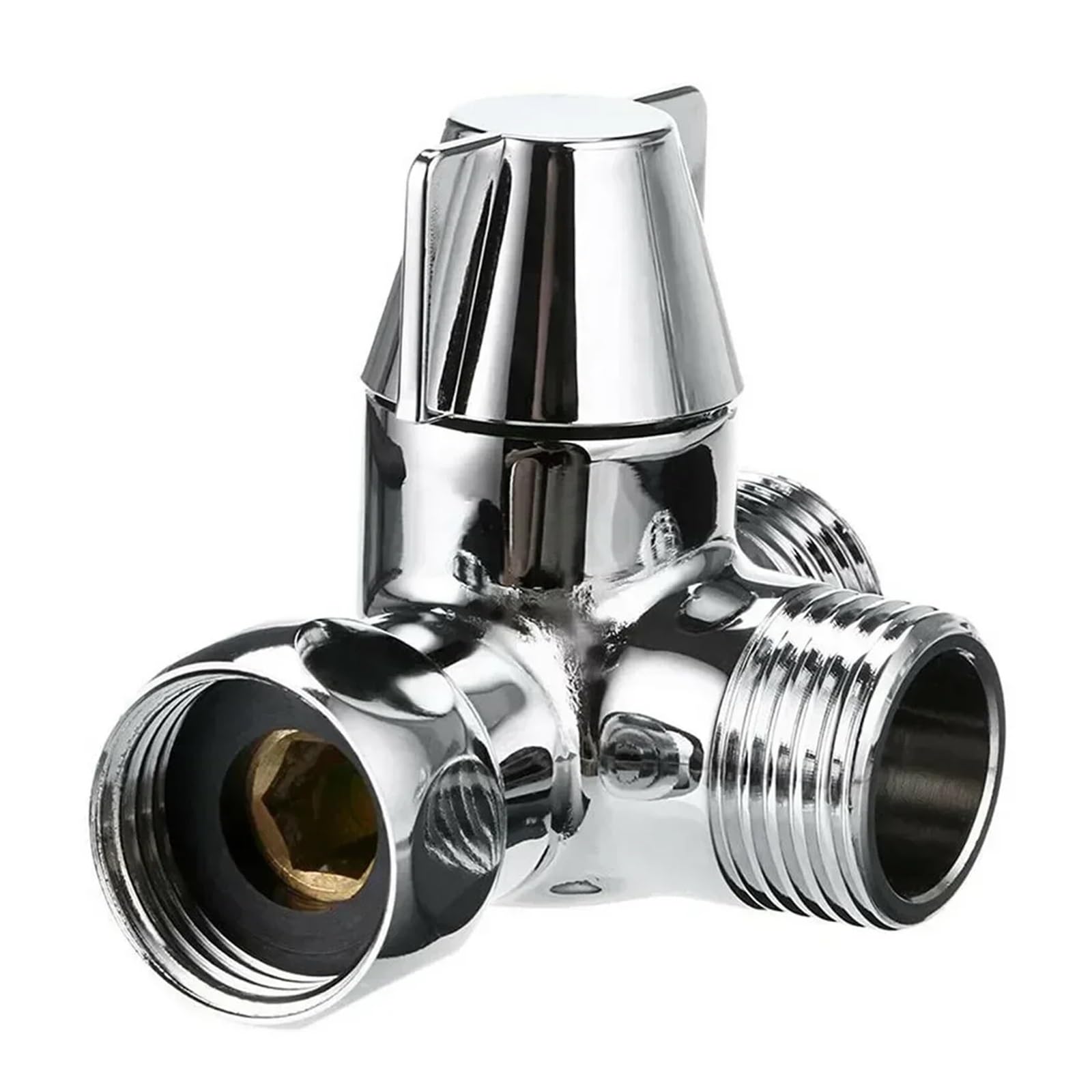 3-drożny zawór rozdzielający 1/5.1 cm przełącznik kranu wylotowego, adapter kontroli wody do węża prysznicowego, rozdzielacz łazienkowy złącze T, trwały i łatwy w instalacji