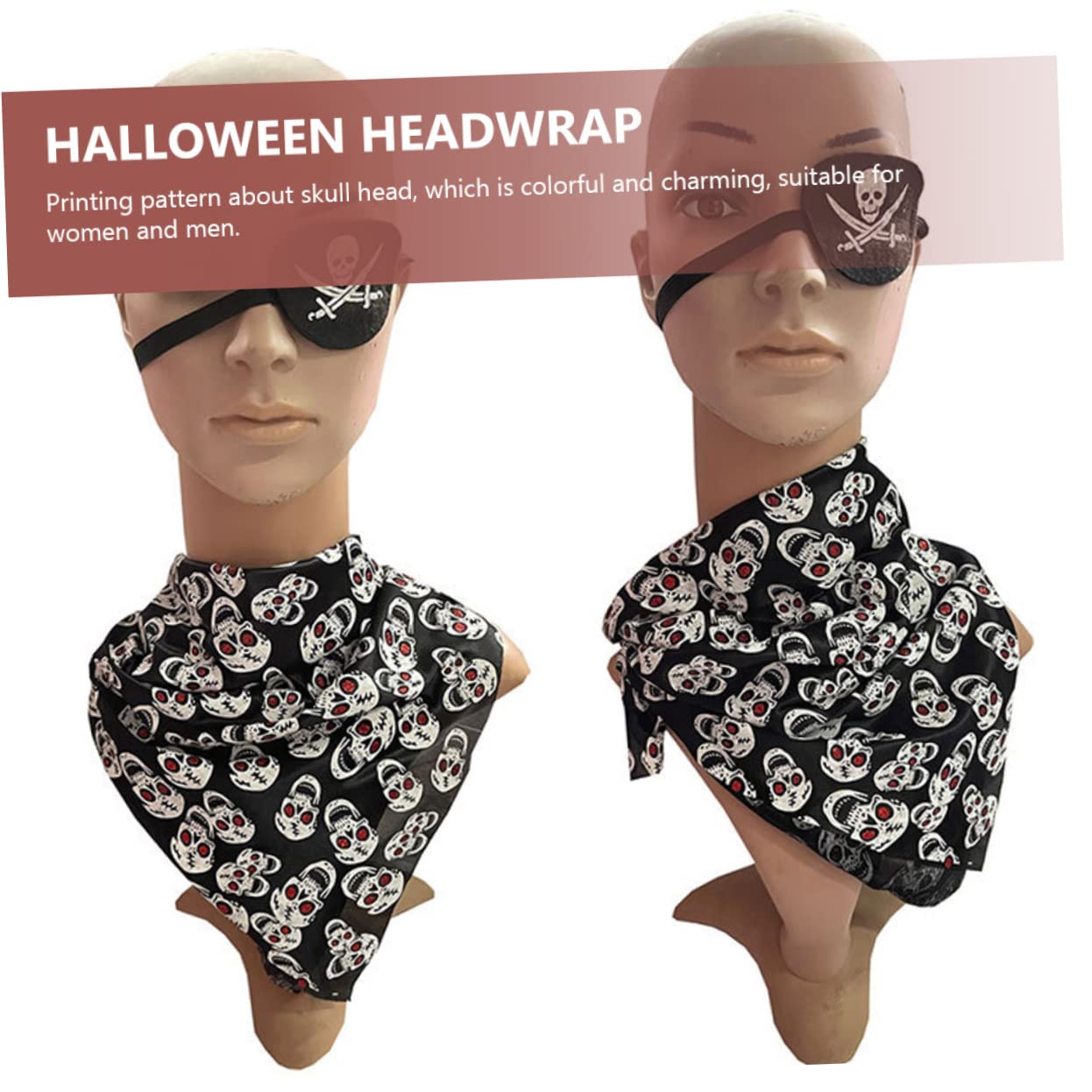 VALICLUD 5piezas Bufanda Bandana De Halloween Patrón De Calavera Pañuelo Fantasmal Para Fiesta y Mascarada Accesorio De Moda Unisex