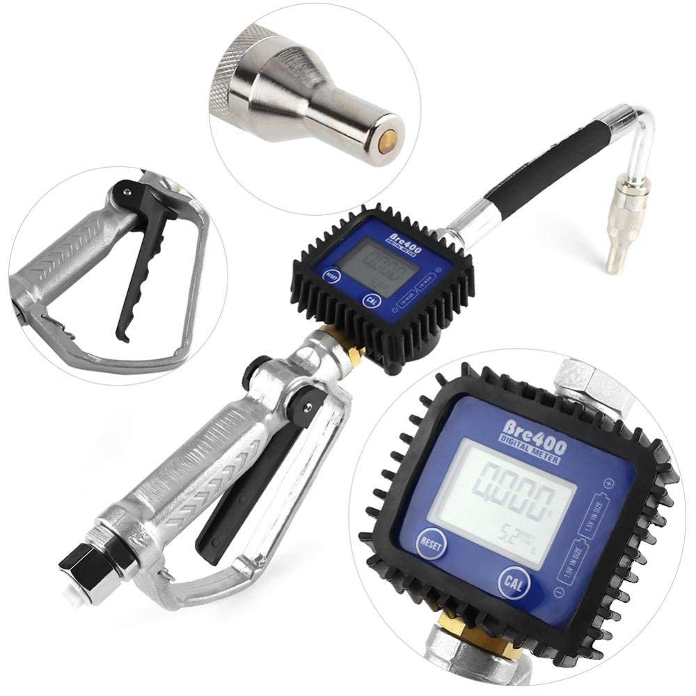 Pneumatisch Zapfpistole mit Drehgelenk, 1-35 L/min Digitale ölregelventil Meter Düse, Öltransferpumpe mit Digitalem Zählwerk für Heizöl Schmieröl, 8-5000 mPas