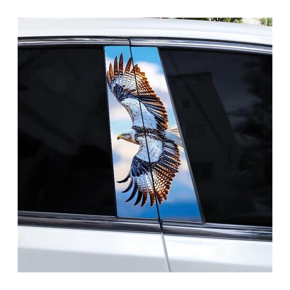 Body Parts 2pcs Car Center Pillar Sticker Eagle Wings Flying Through The Clouds Auto B-Pillar Waterproof Decals(H)