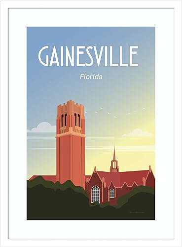 Amanti Art Lienzo decorativo para pared, 25 x 19 pulgadas, Gainesville por Omar Escalante, arte de pared americana, decoración vintage, póster