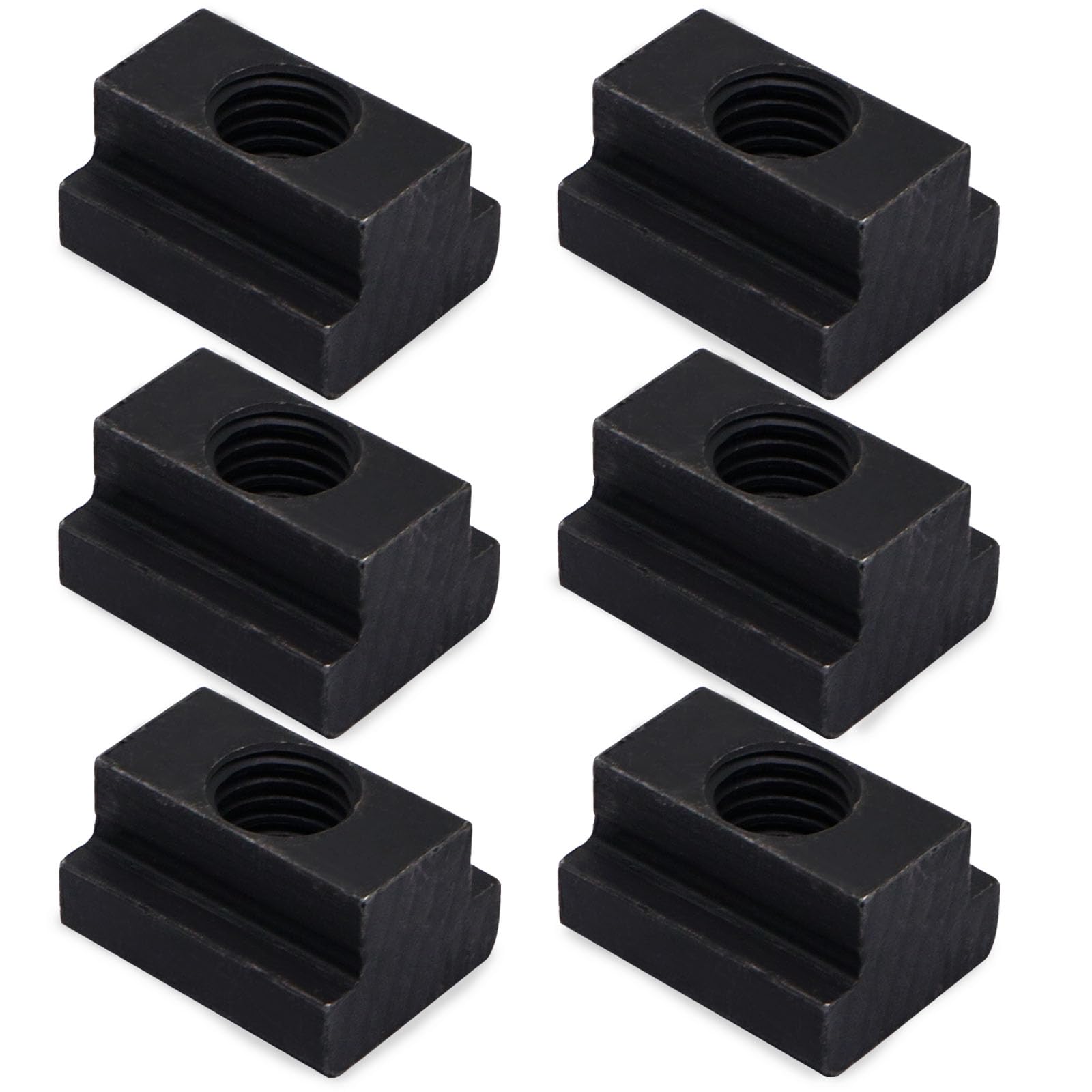 1018 Steel T-Slot Nut – Black Oxide, Grade 8, 1/2-13 Thread, 5/8" Slot Depth, Tapped Through – Made In USA (Pack Of 5)