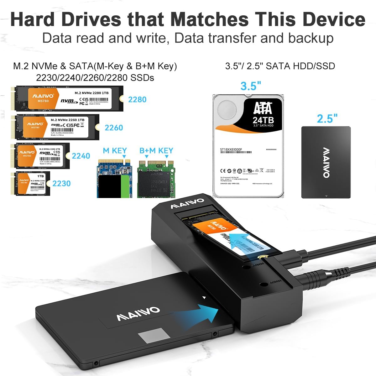 MAIWO Enclosure Compatible Hard Drives