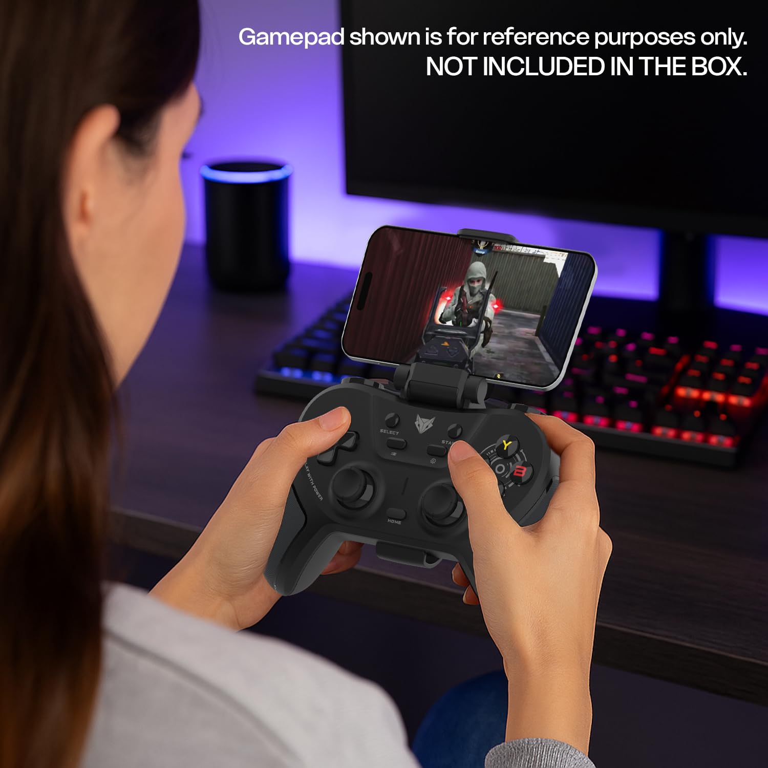 EvoFox One S Controller Clamp, 34g Lightweight Yet Strong ABS Plastic. Extendable Phone Mount for Universal Compatibility of Phone. (Exclusively Designed One S) (Controller Not Included) — Amazon image 4