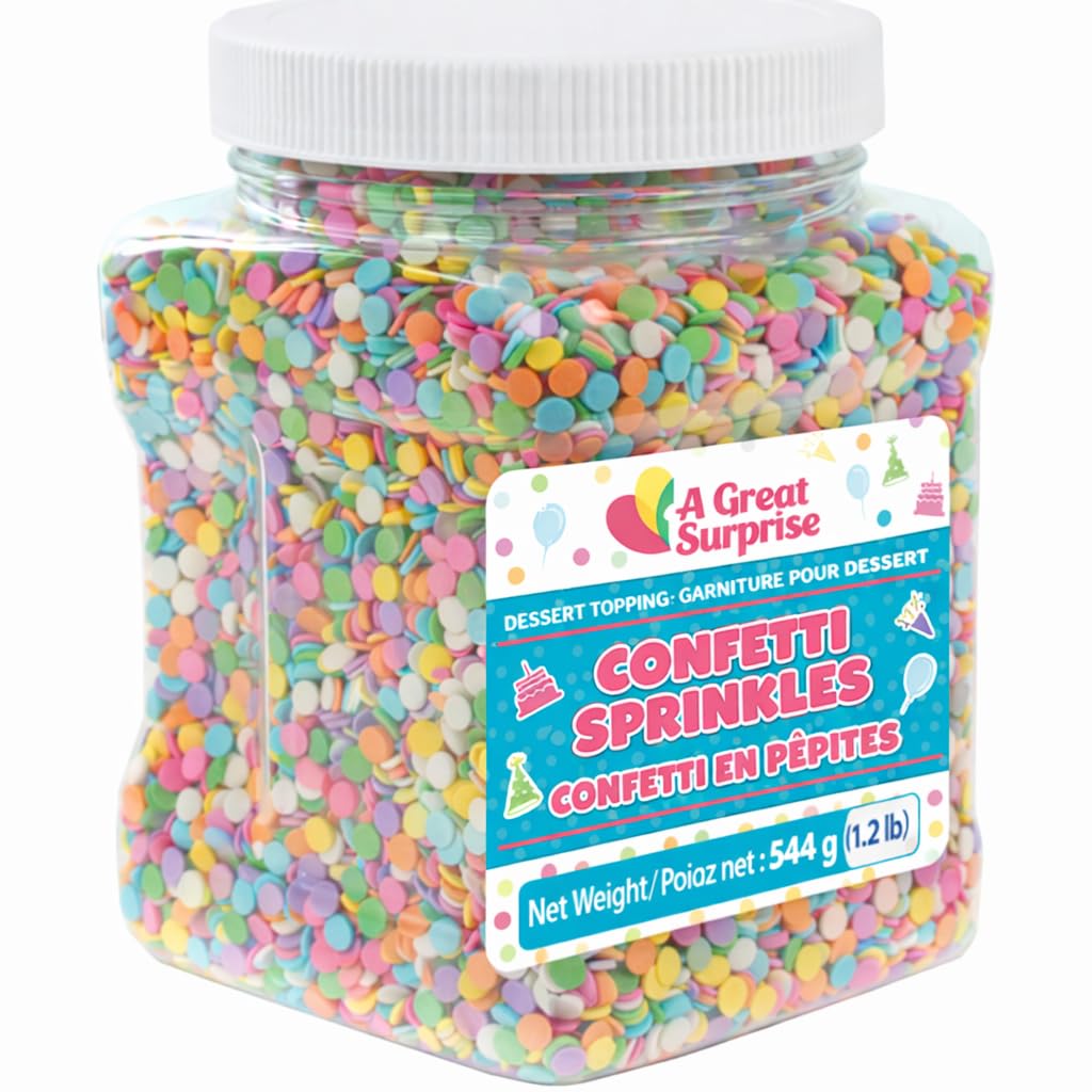 EasterConfetti Sprinkles – 1.2 lb Bulk Pastel Rainbow Flat Round Jimmies – Baking Sprinkles for Cookies, Cupcakes, Cake Decorating, Ice Cream & Desserts